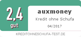 Testsiegel: auxmoney Kredit ohne Schufa